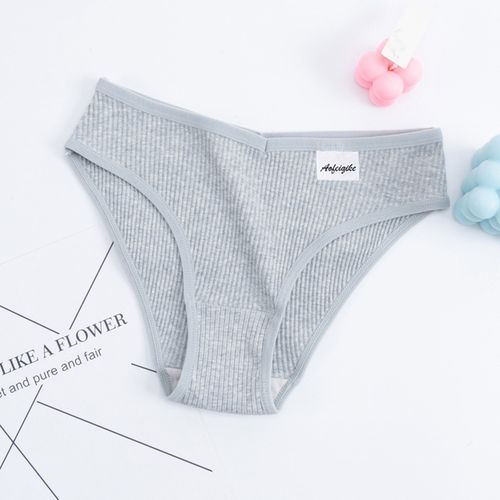 Cotton Panties Female Underpants Sexy Panties For Women Briefs Underwear Comfortable Ladies Pantys Lingerie 6 Solid Color(#gray)