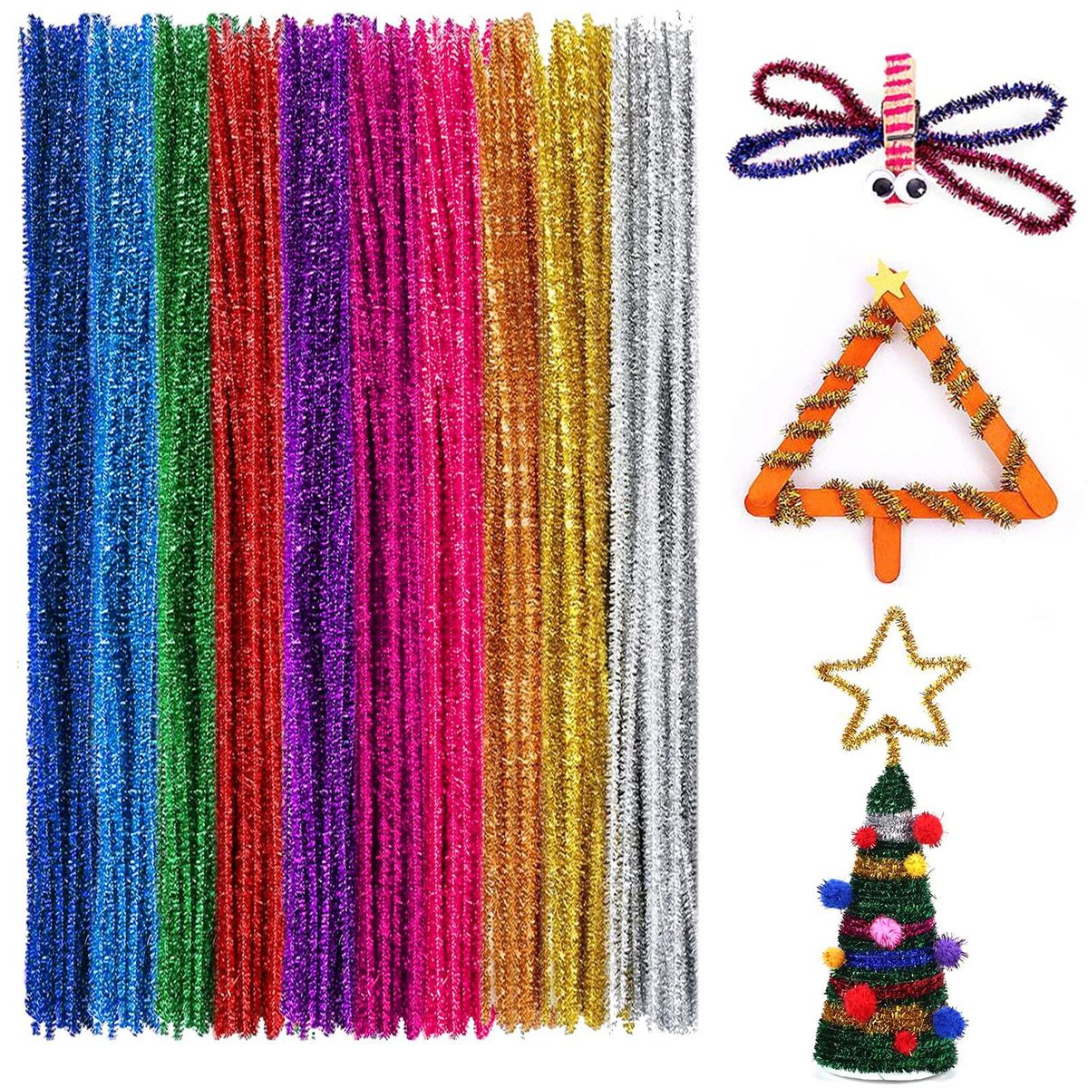 Pipe Cleaners Glitter Chenille Stems Pipe Cleaners For Diy Christmas