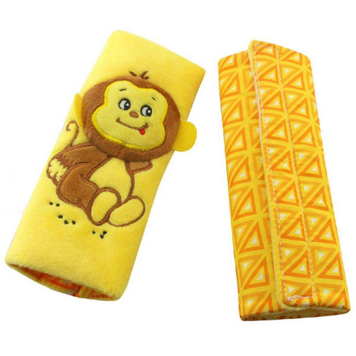 Cartoon Car Safety Seat Belt Strap Cover Baby Stroller Shoulder Cushion Pads Monkey