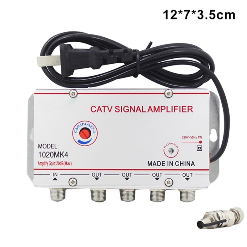 2/3/4/6/8 Way 20/30dB CATV Digital Cable TV Box Antenna Indoor Signal Amplifier 220V 50/60Hz Adjustable Gain