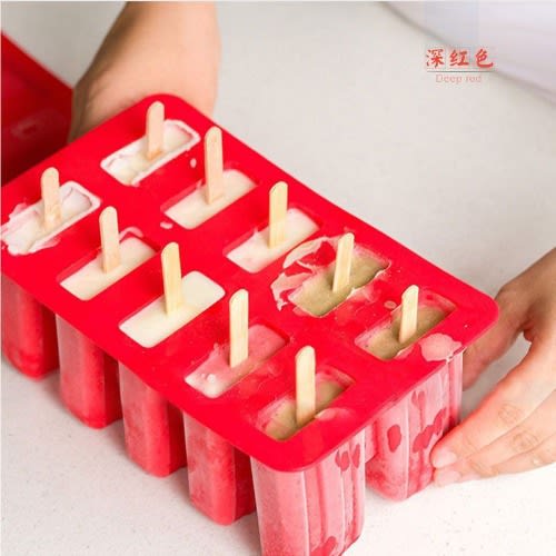 Silicone Popsicle Mold With Accessories - 10 Slots