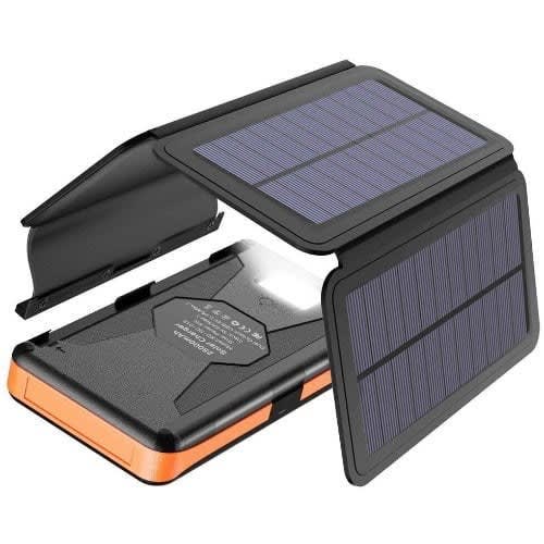 Waterproof Solar Charger With 4 Backup Panels - 25000mAh
