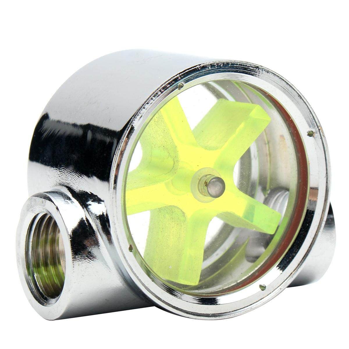 Olike Water Cooling Flow Indicator Meter Copper Chromed 2 Ways G1/4 Threaded