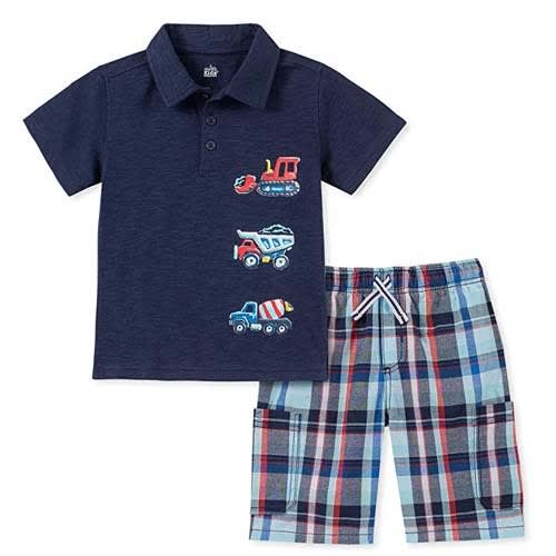 Two Pcs Truck Polo Shorts Set -
