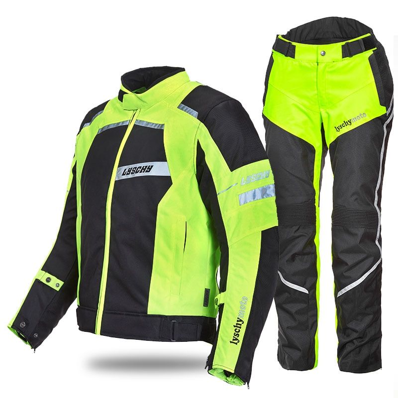 Windproof Motorcycle Jackets & Pants+CE-Green Suit