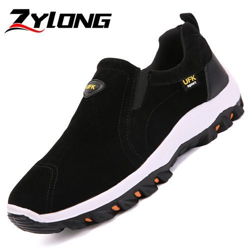 Suede Leather Hiking Shoes Men Sneakers EUR Size 39-48 Outdoor Mountain Climbing Shoes Non-slip Wear-resistant Shock Absorption Men Sports Sneakers Waterproof Hunting Shoes Black