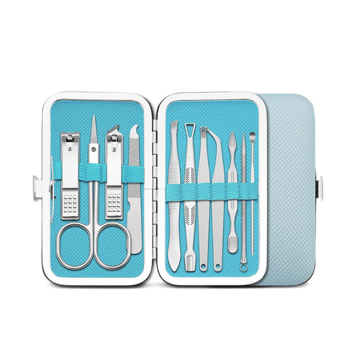 11pcs Stainless Steel Nail Clipper Cutter Trimmer Grooming Kit Manicure Set Pedicure Toe Nail Art Tools Set Kits With Storage Case