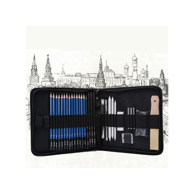 Sketching Pencils Drawing And Sketch Kit Set With Erasers Charcoal Stick Sharpener