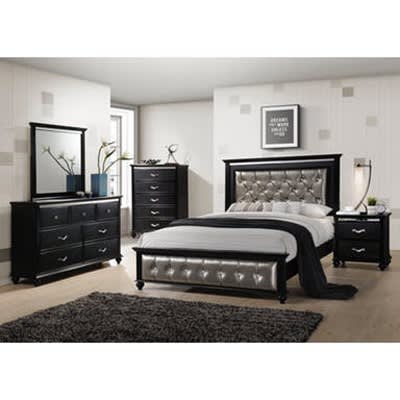 Chad Full Bedroom Set Of 6 By 7 Bedframe, Mirror Dresser, Bedside & Console Table