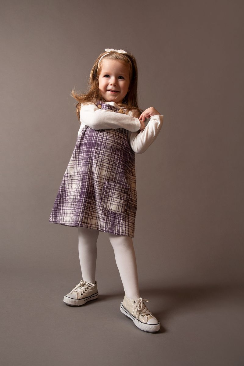 Babygirl Regular Fit Collarless Dress -Purple