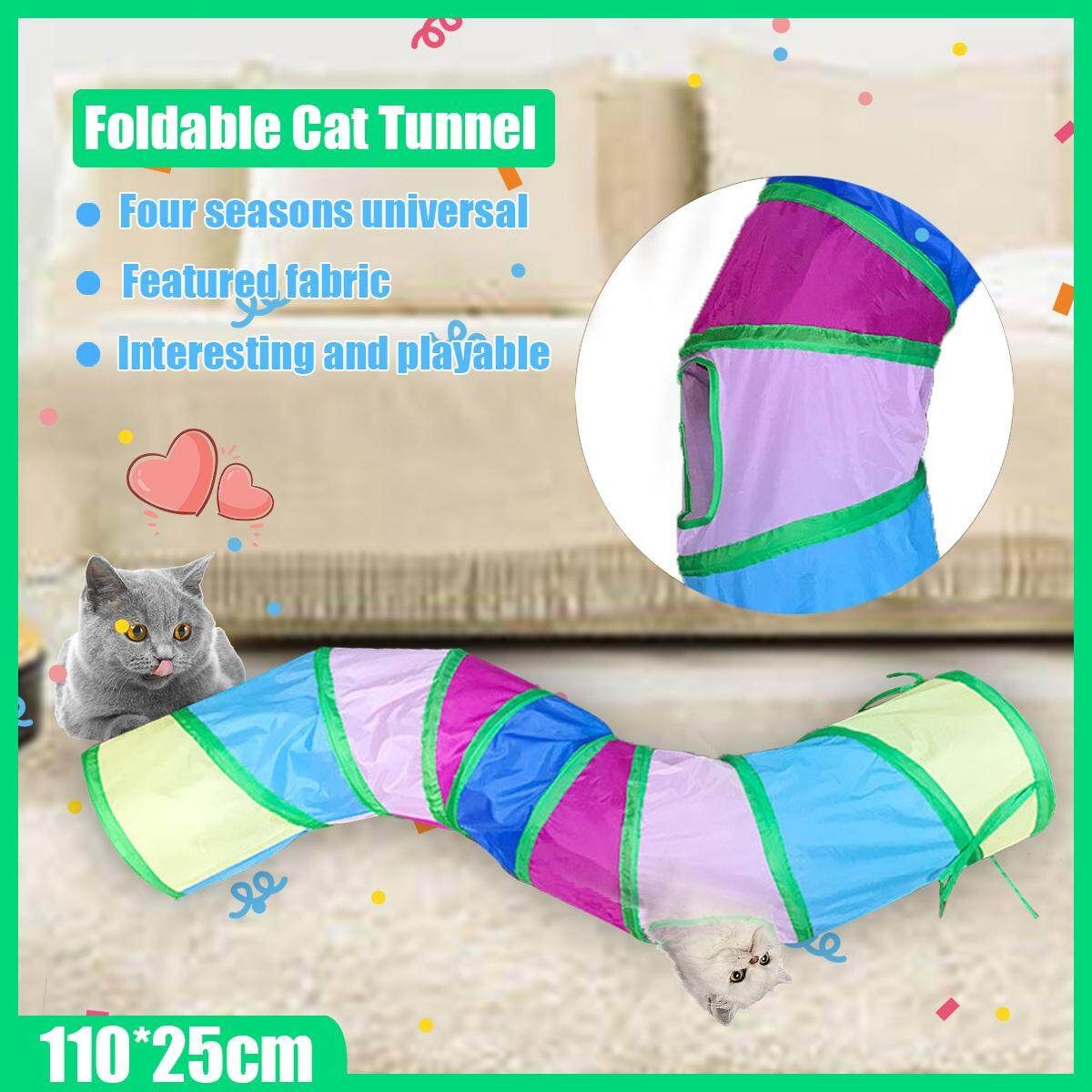 110cm Foldable Cat Tunnel Pet Toy Cat Kitten Rabbit Play Funny Interactive Toys