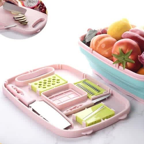 9 In 1 Kitchen Chopping Board - Folding Drain Basket