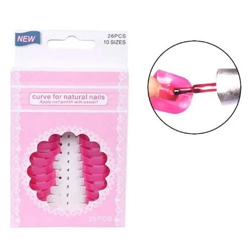 Reusable Plastic Nail Polish Stencil -26pieces -pink