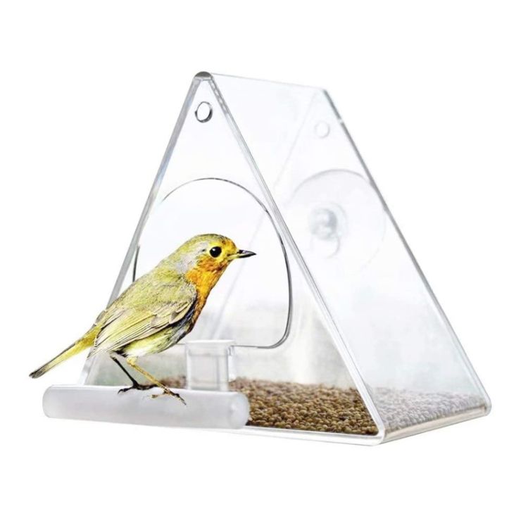 Acrylic Bird Cage Transparent Pet Box Bird Feeder