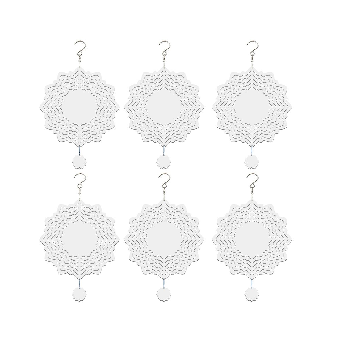 6Pcs Sublimation Wind Spinner Blanks 3D Wind Spinners Hanging Wind Spinners for Outdoor Garden Decoration Q-8 Inch