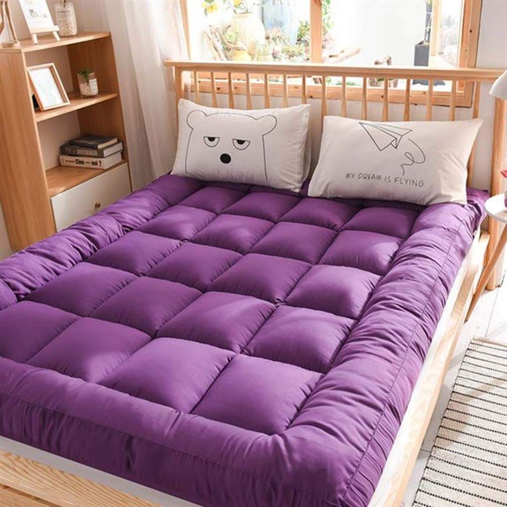 Fluffy,Quality 6cm Super Thick, Mattress Topper -Purple