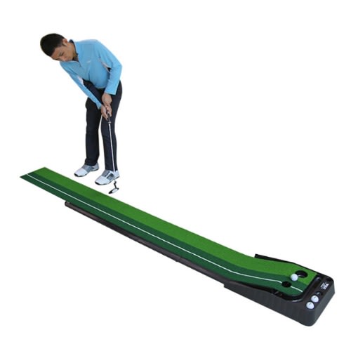 Golf Putting Mat With Return Ball System