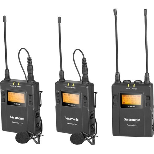 Uwmic9 2-person Camera-mount Wireless Omni Lavalier Microphone System (514-596)
