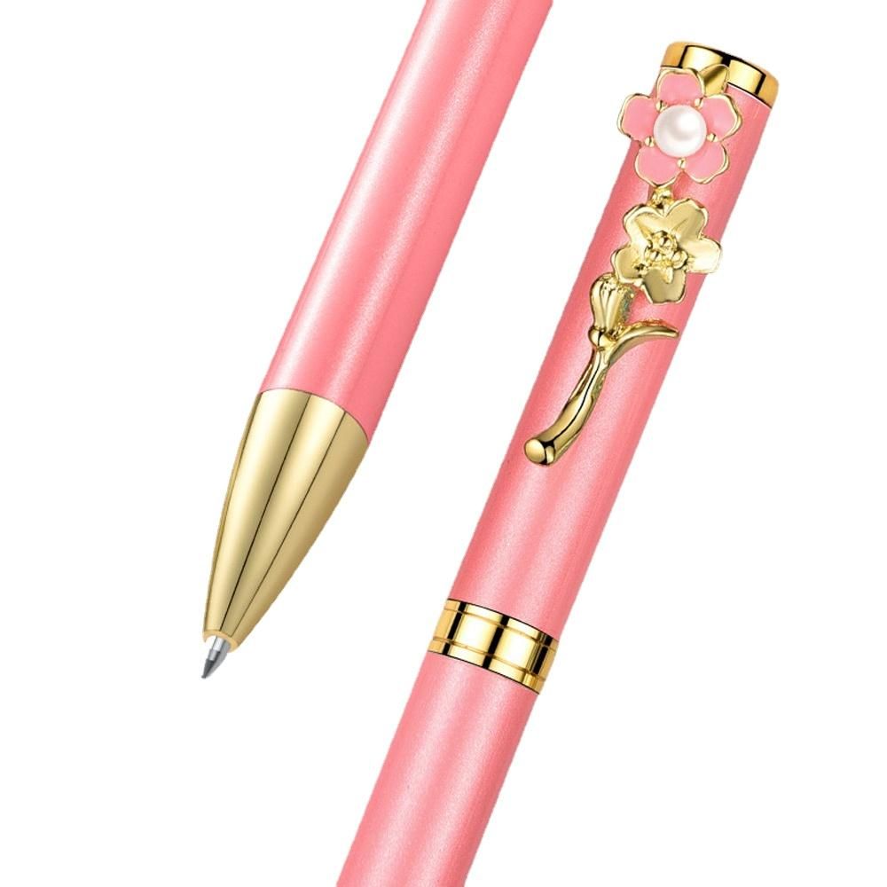1PC Pearl Flower Signing Pen Pink