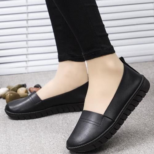 Ladies Shop12 Casual Flat Shoes Office Shoes-Black