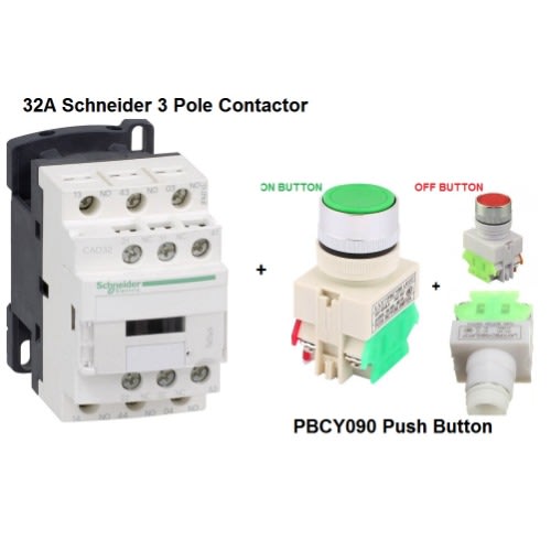 32a Contactor 220v With Pcby090  Nc/No Buttons