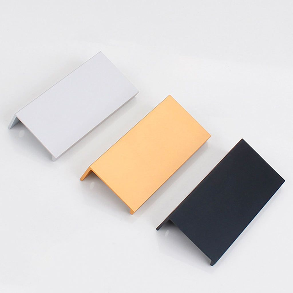 Hidden Cabinet Handles Kitchen Matte Drawer Knobs Champagne 80mm