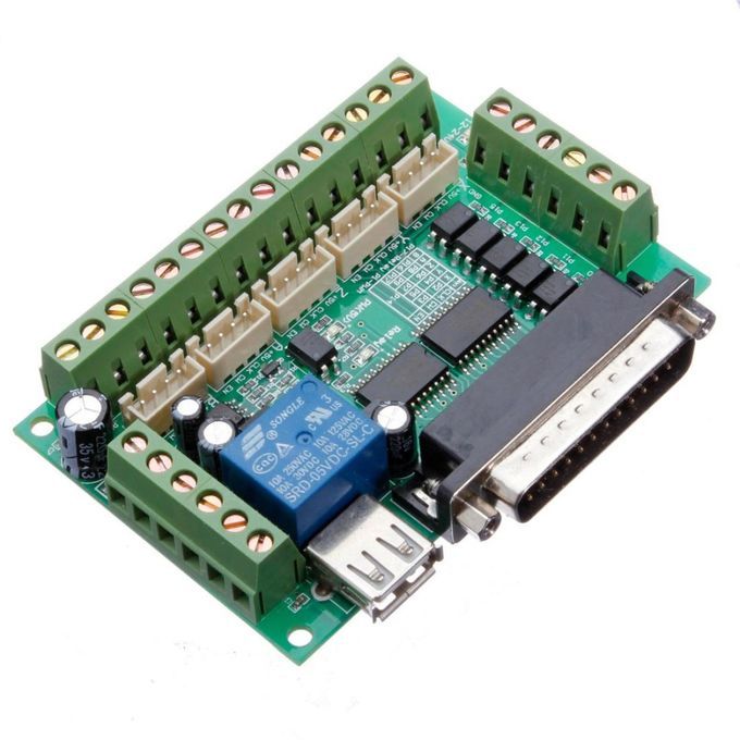 5 Axis  Breakout Board Interface Adapter Fr  Motor Driver Mach3 +Cable