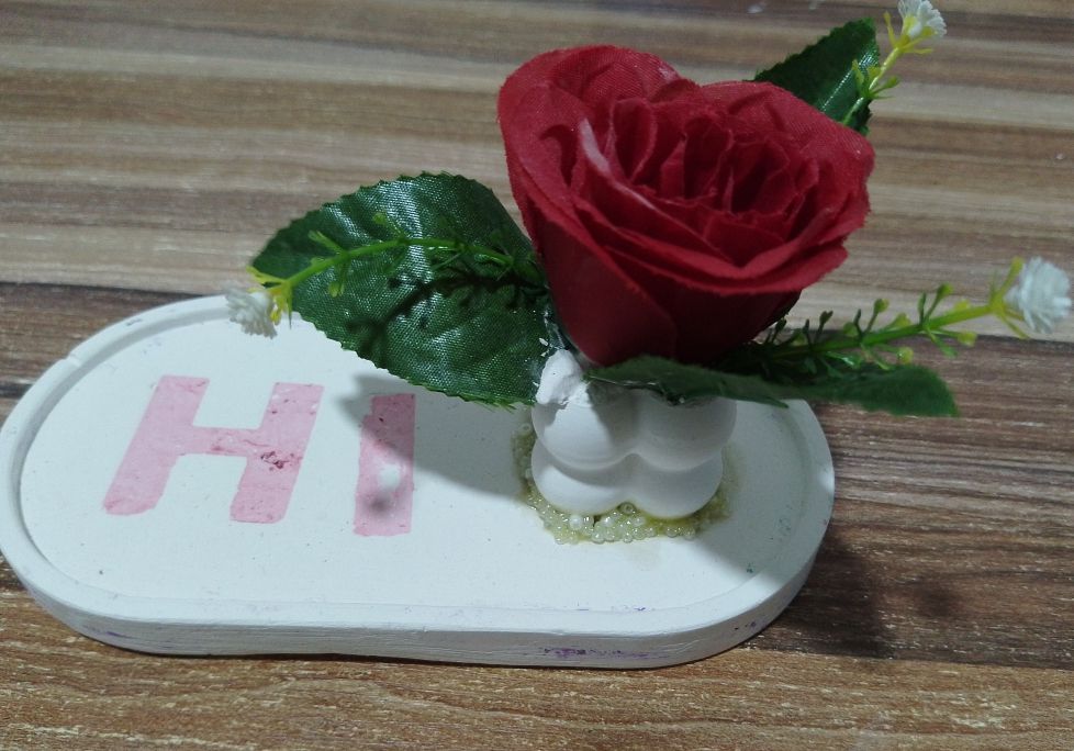 Rose Flowered Decorative Oval Tray