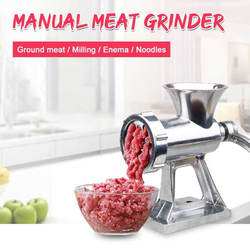 Meat Grinder Mincer Stuffer Hand Manual Sausage Pasta Filler Sauce Maker Machine Meat Plate 6CM Diameter