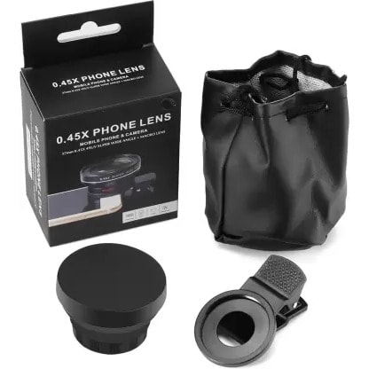 2in1 37mm 0.45x Super Wide Angle + Macro Phone Clip Camera Lens Fish Eye For Mobile Phone