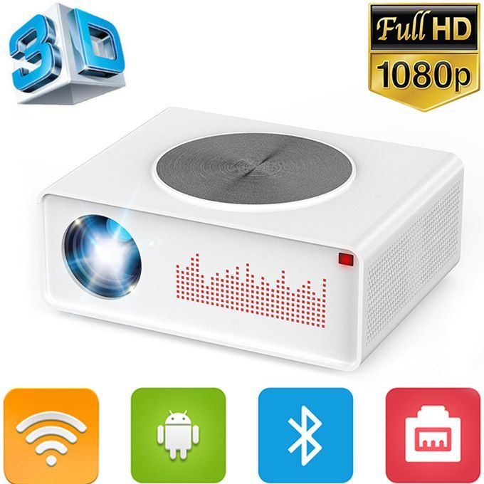 Max 300 "HD Large Screen TV Android Projector 1080P 6500 Lumens Home Theater Wifi HDMI USB Beamer