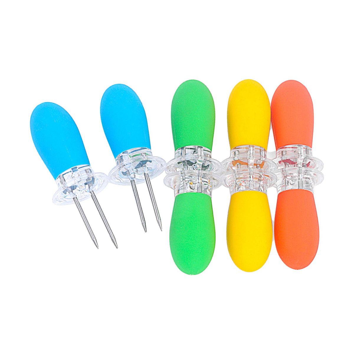 4PCS Barbecue Corn Needle Grilling Stainless Steel Corn Cob Holders Reusable BBQ Sweetcorn Holders Corn Holder