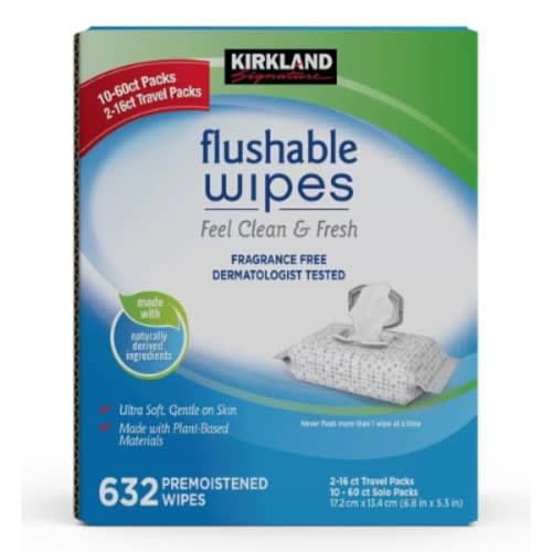 Flushable Wipes 632cts