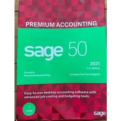 Sage 50 Premium Accounting Software 2021 Activation License Key- 1 User Edition
