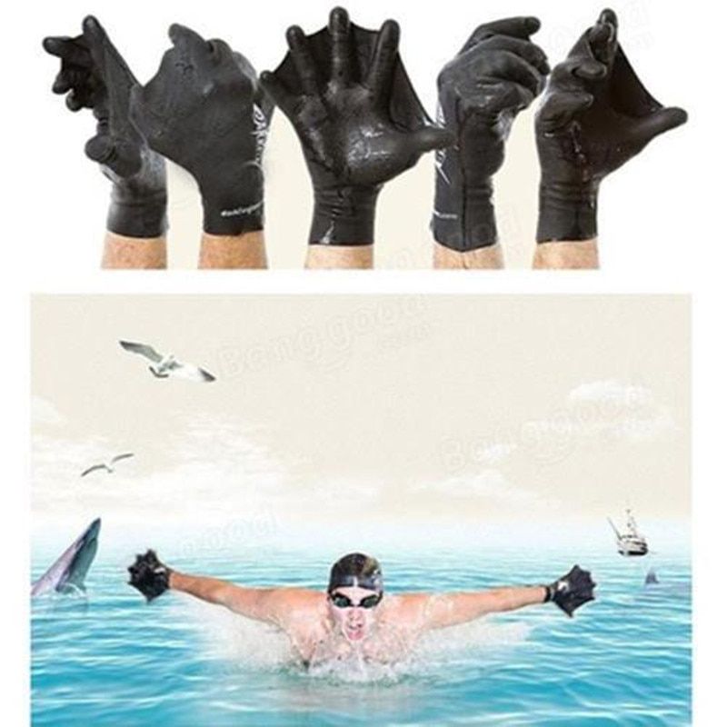 Swimming Webbed Gloves Diving Training Hand Flippers Swim
