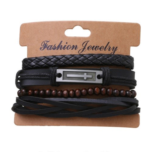 4 In 1 Leather Wrist Bracelet