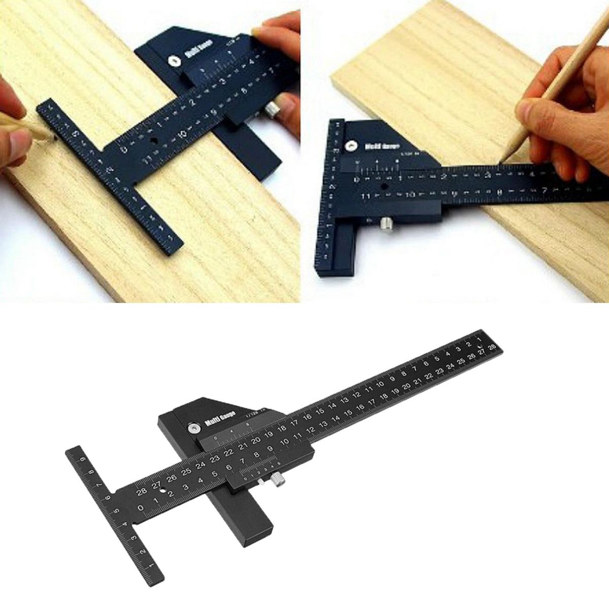 1pc Multifunction Woodworking T Shape Scriber Gauge Framing Ruler