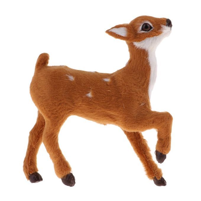 Simulation Christmas Elk Plush Reindeer Model Light Brown Female Stand
