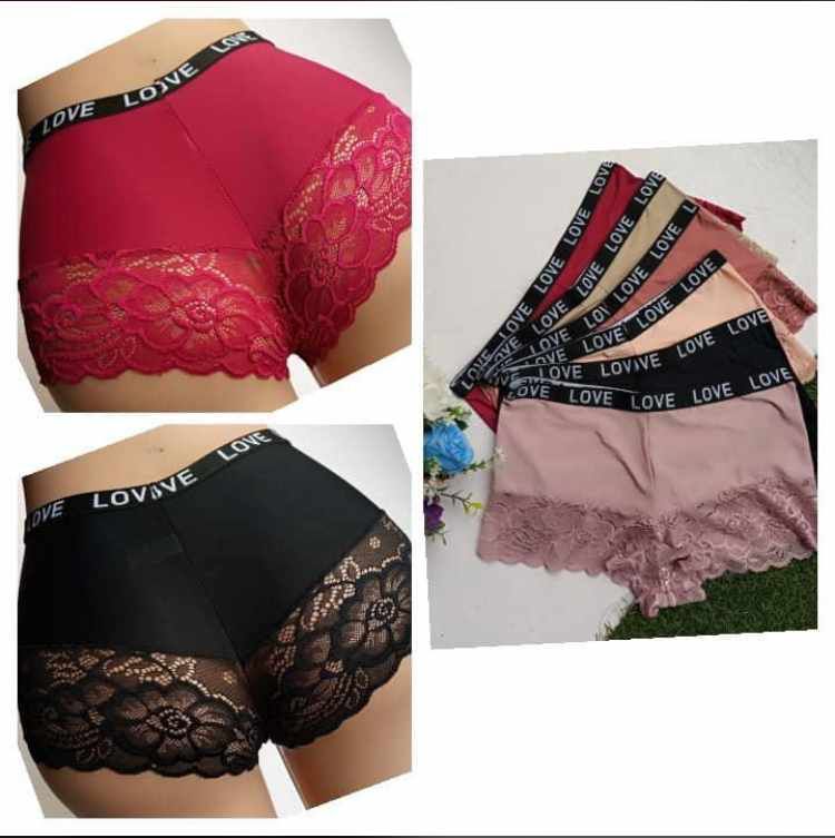6pcs Ladies Sexy Love Boyshort Panties