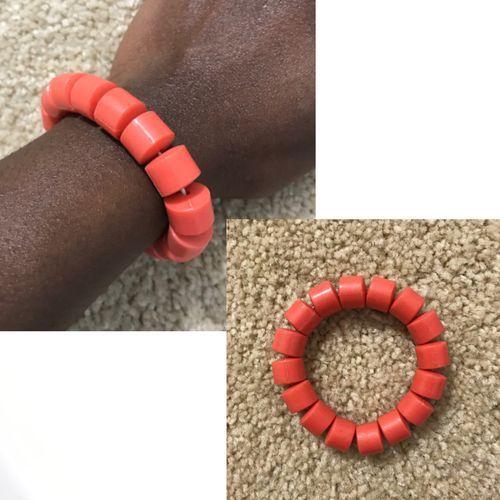 Traditional Coral Plastic Bead Bracelet