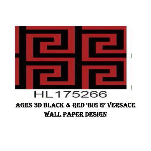 3D PVC Wall Paper Black & Red V Design