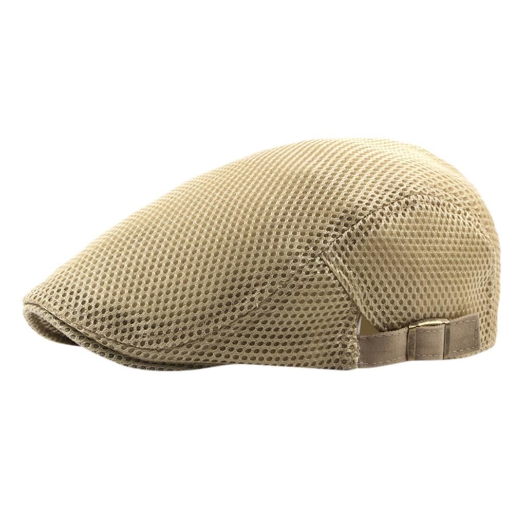 Men Breathable Mesh Summer Hat sboy Beret Cap Cabbie Flat Cap G  Hat Hat Racks for Baseball Caps Closet