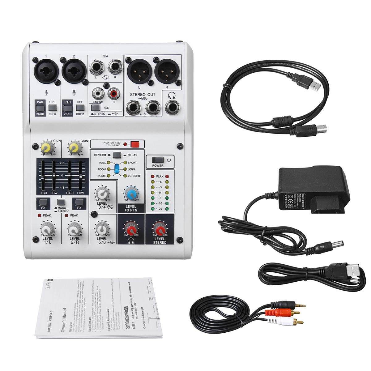 6/8 Channels Live Studio Audio Mixer Sound Mixing USB P0wer Console 48V Grey