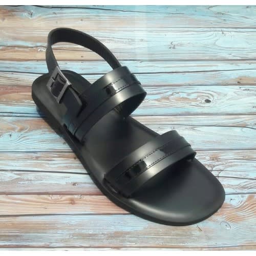 Black Leather Sandals