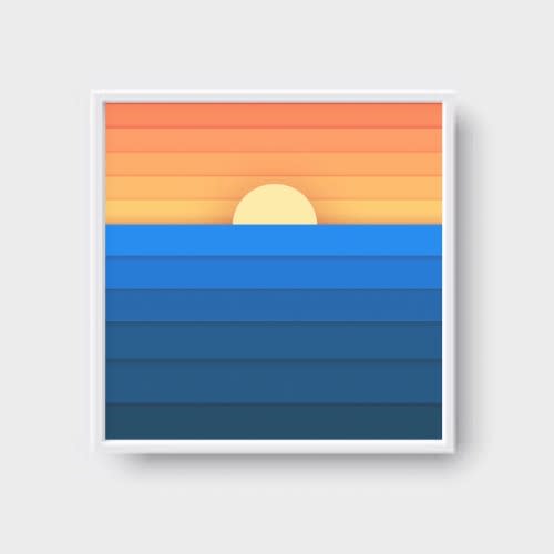 10 Inches By 10 Inches Small Wall Art Digital Print-ready To Hang Plain White Glass Frame 0286