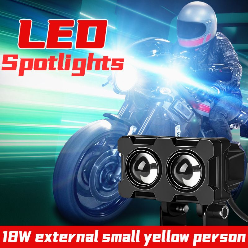 LED Waterproof Double Eye Motorcycle Light Spotlight
