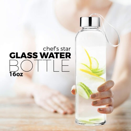 Chef's Star Glass Water Bottle