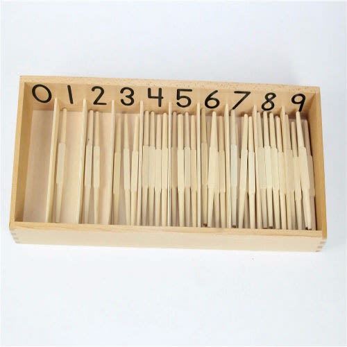 Montessori Spindle Box--Brown--No