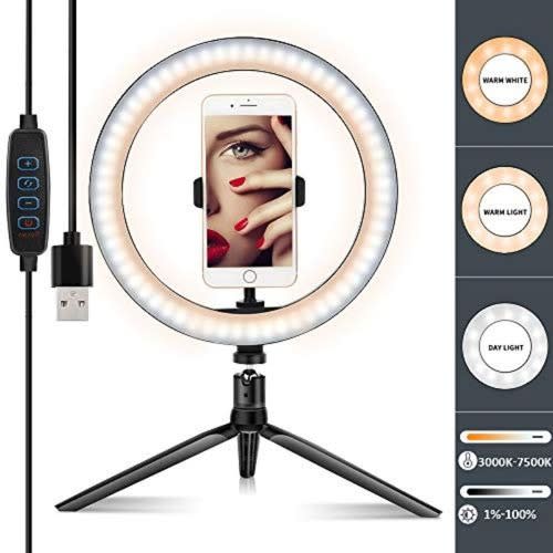 Led Ring Light 10" With Tripod Stand & cell Phone Holder