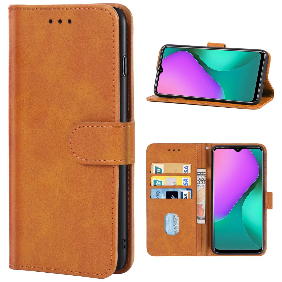 For Infinix Smart 5 (India) Leather Phone Case-Brown